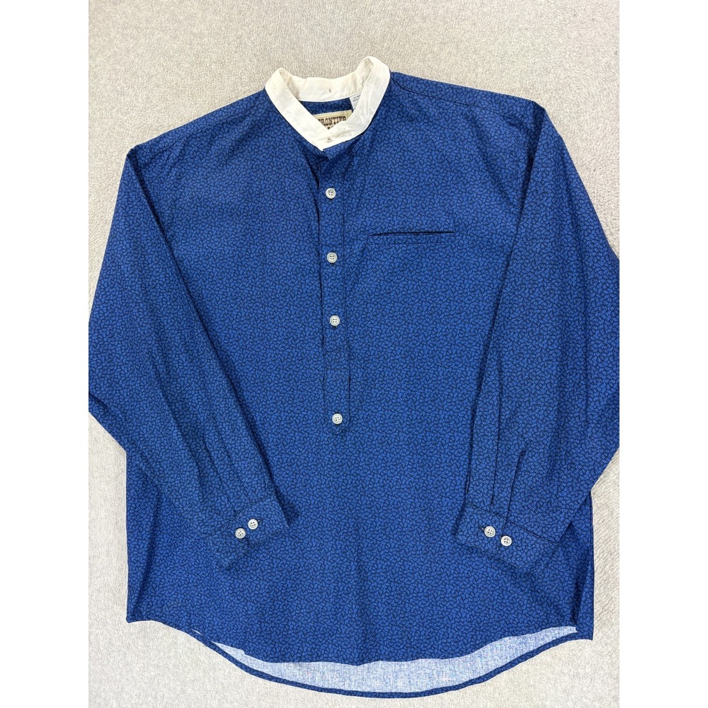 Frontier Classics Popover 3/4 Button Western Shirt (Men's XL) Blue